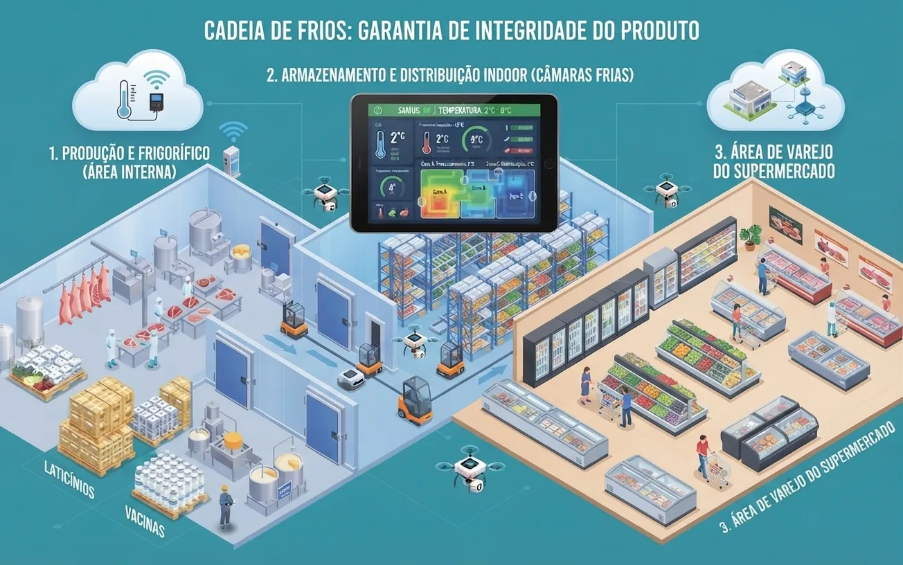 Monitoramento de temperatura em cadeia de frios: produção, transporte refrigerado e armazenamento